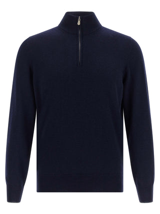 Brunello Cucinelli Blue Cashmere Cardigan