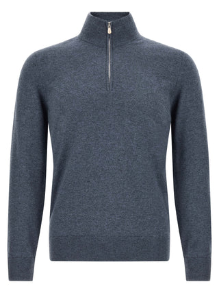 Brunello Cucinelli Blue Cashmere Cardigan