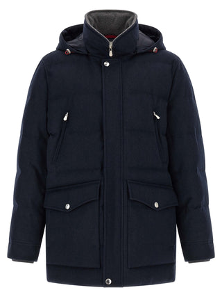 Brunello Cucinelli Blue Wool Parka