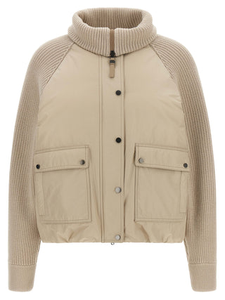 Brunello Cucinelli Beige Cotton Full-Length Jacket