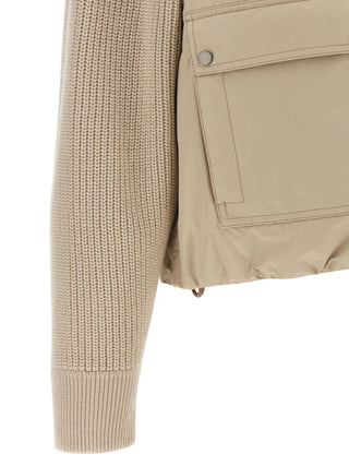 Brunello Cucinelli Beige Cotton Full-Length Jacket