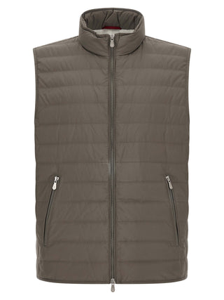 Brunello Cucinelli Bicolor Polyester Sleeveless Jacket