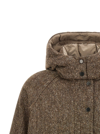 Brunello Cucinelli Brown Virgin Wool Full-Length Jacket