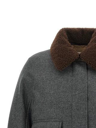 Brunello Cucinelli Gray Virgin Wool Full-Length Jacket