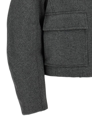 Brunello Cucinelli Gray Virgin Wool Full-Length Jacket