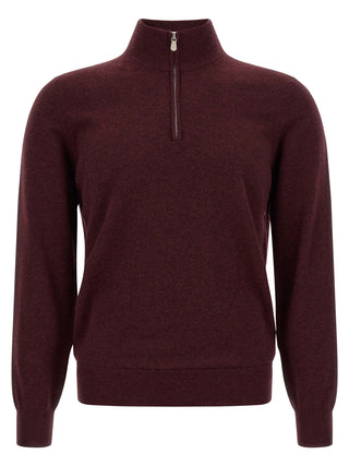 Brunello Cucinelli Bordeaux Cashmere Cardigan