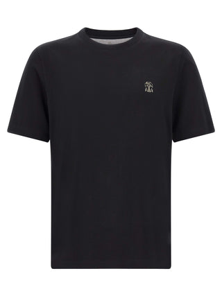 Brunello Cucinelli Black Cotton T-Shirt