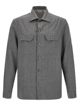Brunello Cucinelli Gray Virgin Wool Blouse