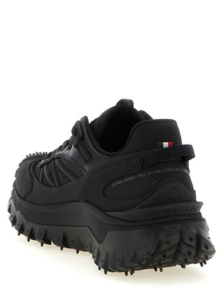 Moncler Black Leather Athletic Sneakers