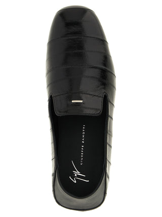 Giuseppe Zanotti Black Leather Slip-On Loafers