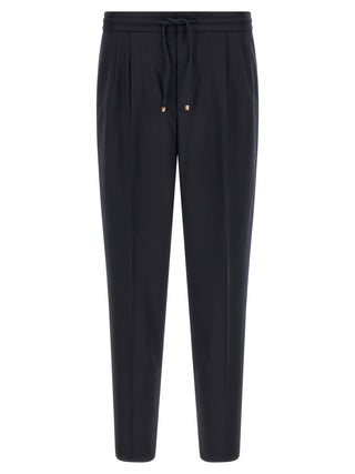 Brunello Cucinelli Blue Virgin Wool Casual Pants