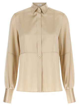 Brunello Cucinelli Beige Silk Blouse