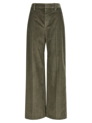 Brunello Cucinelli Bicolor Cotton Flared Pants