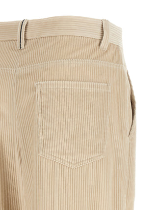 Brunello Cucinelli Beige Cotton Casual Pants