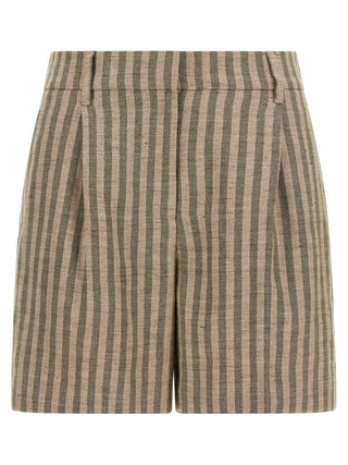 Brunello Cucinelli Striped Linen Bermuda Shorts