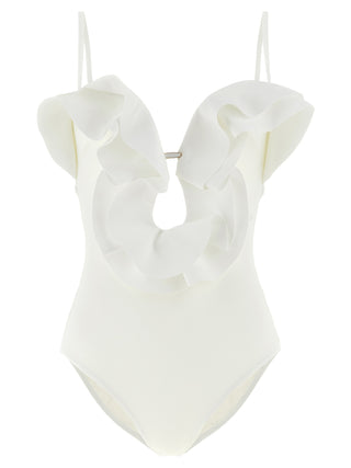 Zimmermann White Polyamide One-Piece Swimsuit