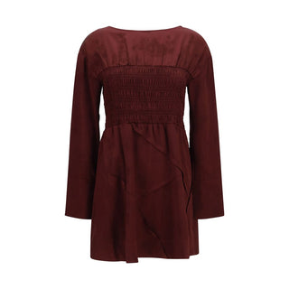 Ganni Bordeaux Acetate Casual Dress