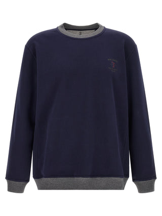 Brunello Cucinelli Blue Cotton Sweatshirt