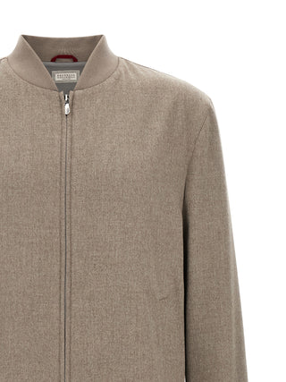 Brunello Cucinelli Gray Cashmere Bomber
