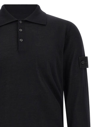 Stone Island Black Virgin Wool Cardigan