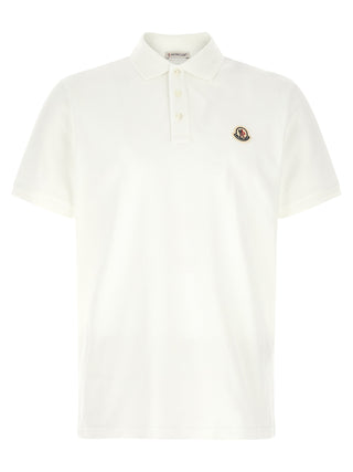 Moncler White Cotton Polo Shirt