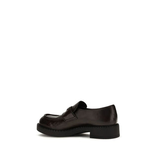 Prada Brown Calf Leather Slip-On Loafers