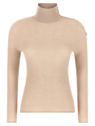 Moncler Beige Virgin Wool Cardigan