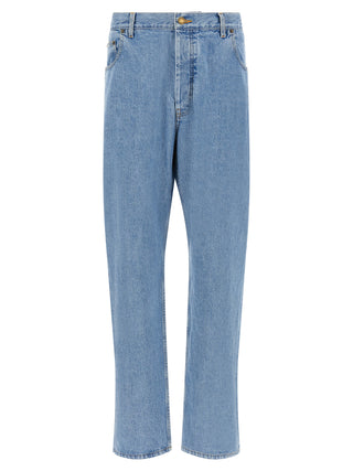Thom Browne Blue Cotton Straight-Leg Jeans