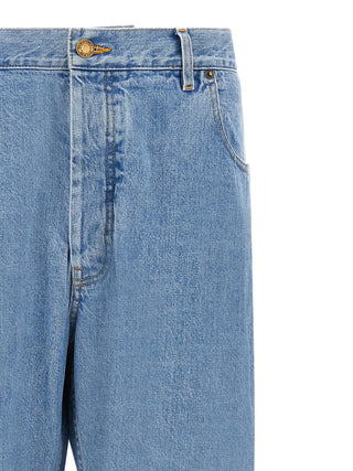 Thom Browne Blue Cotton Straight-Leg Jeans
