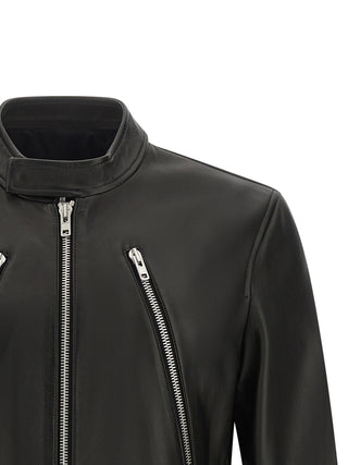 Maison Margiela Black Lamb Leather Leather Jacket