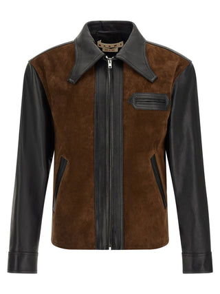 Marni Multicolor Calfskin Leather Jacket