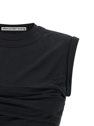 Alexander Wang Black Cotton Sleeveles T-Shirt