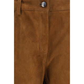 Magda Butrym Straight-Leg Corduroy-Effect Leather Pants