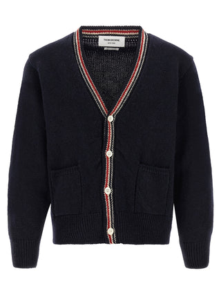 Thom Browne Blue Wool Cardigan