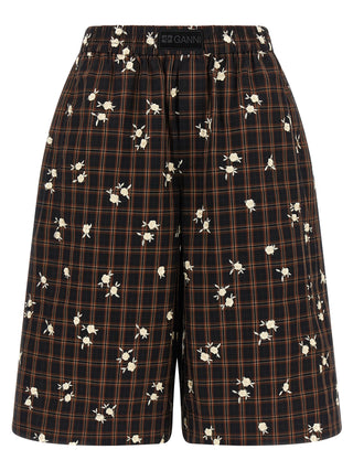 Ganni Brown Organic Cotton Bermuda Shorts