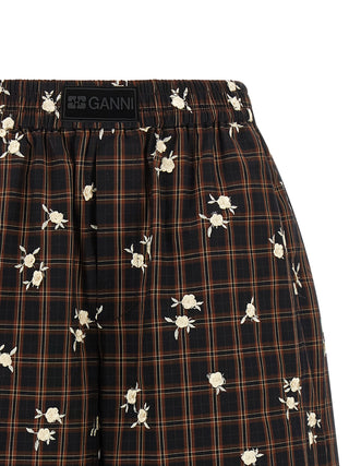 Ganni Brown Organic Cotton Bermuda Shorts