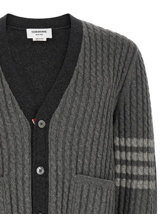 Thom Browne Gray Virgin Wool Cardigan