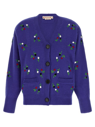 Marni Blue Virgin Wool Cardigan
