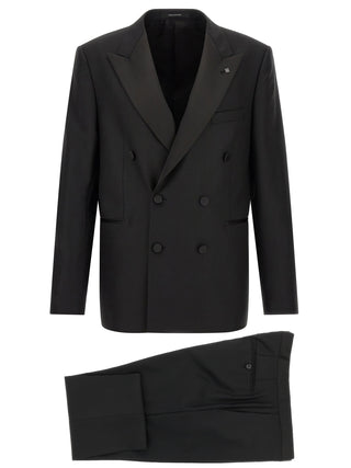 Tagliatore Black Virgin Wool Two-Piece Suit