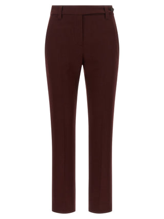 Brunello Cucinelli Bordeaux Cotton Casual Pants