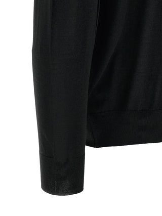 Kiton Black Wool Polo Shirt
