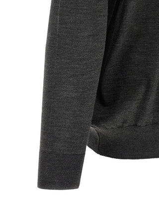 Kiton Gray Wool Polo Shirt