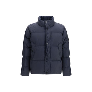 Stone Island Blue Polyamide Full-Length Jacket