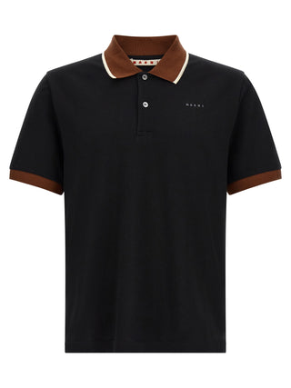 Marni Black Cotton Polo Shirt