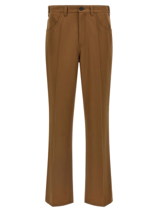 Marni Brown Virgin Wool Casual Pants