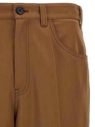 Marni Brown Virgin Wool Casual Pants