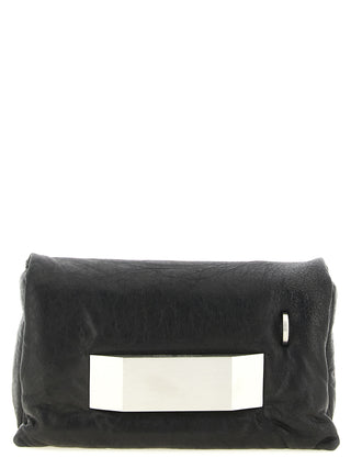 Rick Owens Black Lamb Leather Clutch Bag