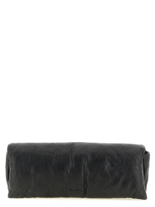 Rick Owens Black Lamb Leather Clutch Bag