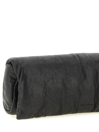 Rick Owens Black Lamb Leather Clutch Bag