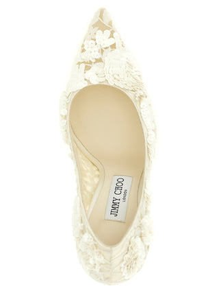 Jimmy Choo Beige Tencel High Heel Pumps